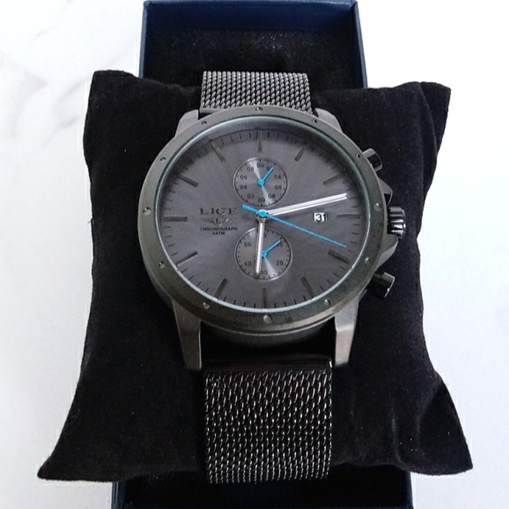 New w/Box Men's Stainless Steel Luxury Watch - Picture 2 of 7